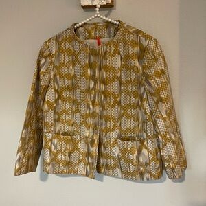 Piazza Sempione Gold and Gray Blazer with Textured Design